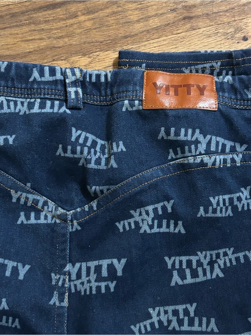 YITTY Navy Logo-Print Kids Leggings